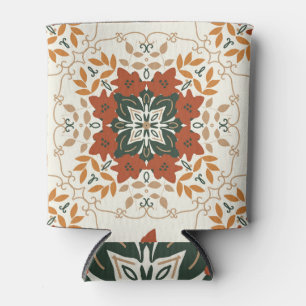 Enfriador De Latas Susurros de otoño: mezcla geométrica floral