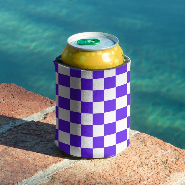Enfriador De Latas Tablero de ajedrez violeta visual clásico (Piscina in situ)