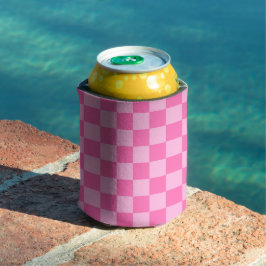 Enfriador De Latas Tablero de cheques rosa caliente