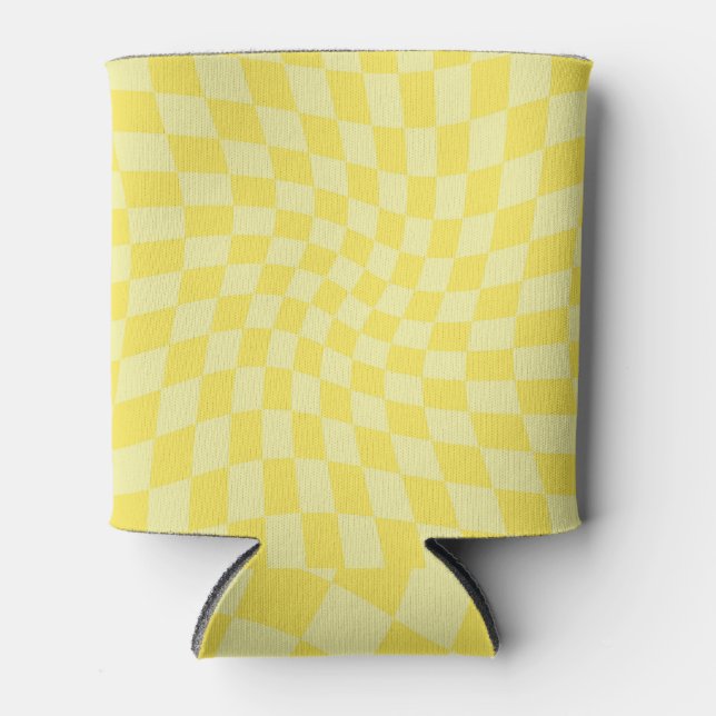 Enfriador De Latas Tablero retro Lemon Yellow Pastel Warped (Anverso)
