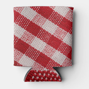 Enfriador De Latas Tablero rojo: textura de manteles de tela.