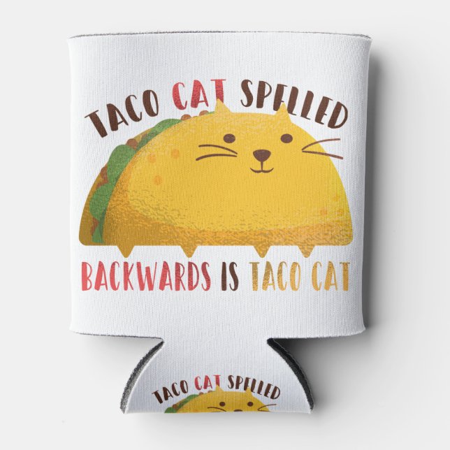 Enfriador De Latas Taco Cat Palíndromo (Anverso)