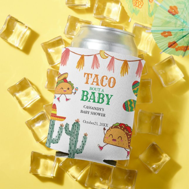 Enfriador De Latas Taco sobre favores de Baby Mexican Baby Shower (Verano in situ)