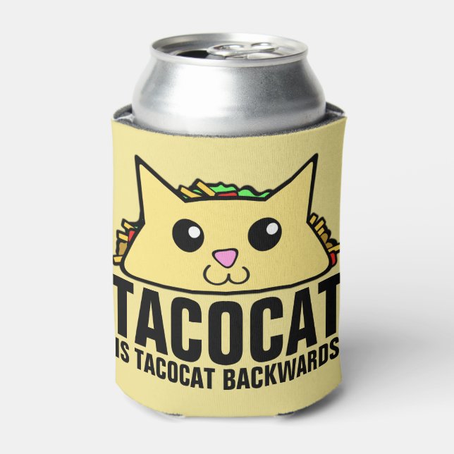 Enfriador De Latas Tacocat hacia atrás (Lata Anverso)