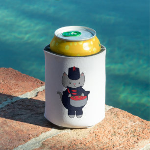 Enfriador De Latas Tambor de Marcha de Banda Red Navy Azul Gato