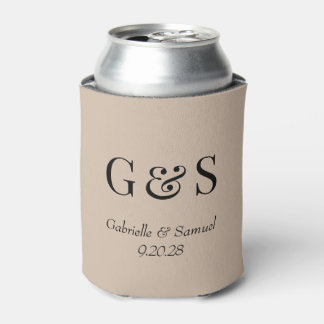 Enfriador De Latas Tan moderno Monograma Nombres de novias y novios