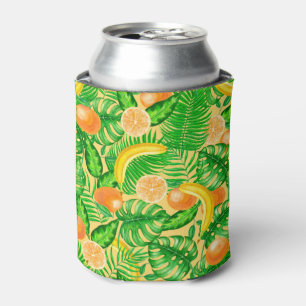 Enfriador De Latas Tangerinas, plátanos y hojas tropicales