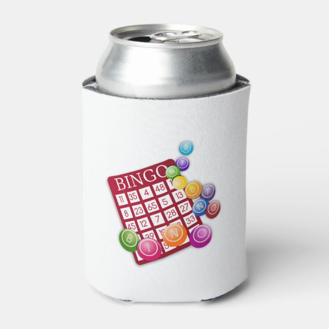 Enfriador De Latas Tarjeta BINGO con bolas BINGO (Lata Anverso)