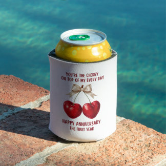Enfriador De Latas Tarjeta de aniversario de 4 años, adorno de aniver