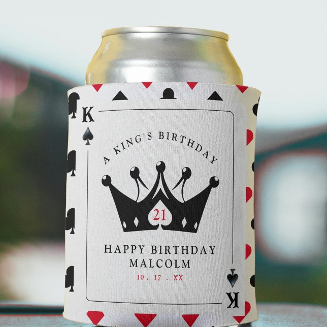 Enfriador De Latas Tarjeta de póquer del Casino del Rey de las Espada (21st Birthday King of Spades Casino Poker Card Can Cooler
)