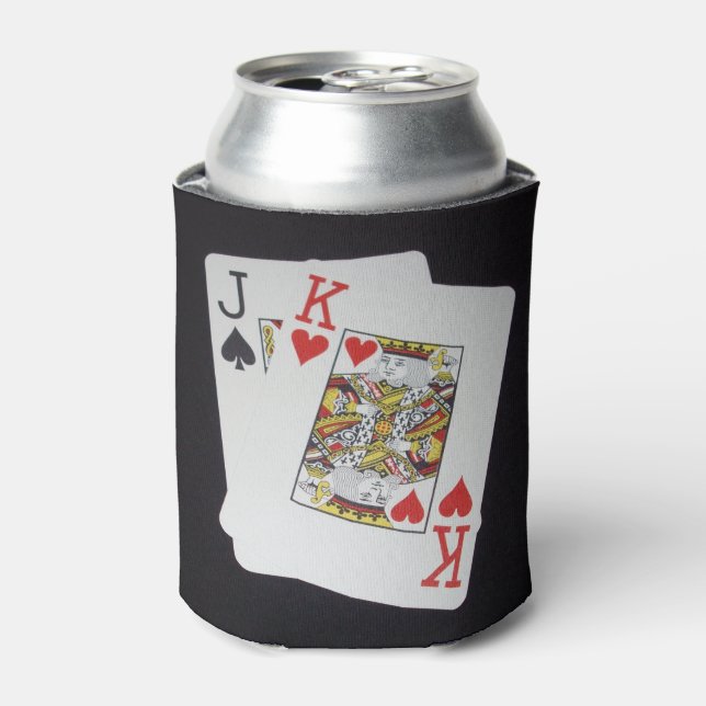 Enfriador De Latas Tarjetas de póquer Jack King, (Lata Anverso)