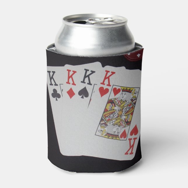 Enfriador De Latas Tarjetas de póquer Kings cuádruples, (Lata Anverso)