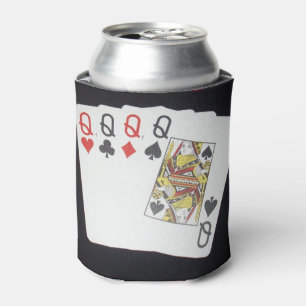 Enfriador De Latas Tarjetas de póquer Queens cuádruples,