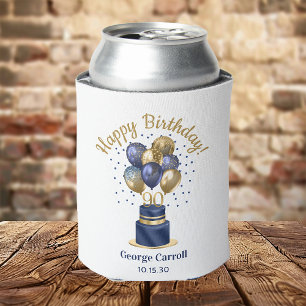 Enfriador De Latas Tarta de globos azules de cumpleaños número 90