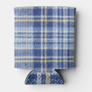Enfriador De Latas Tartán amarillo azul: Plata de moda