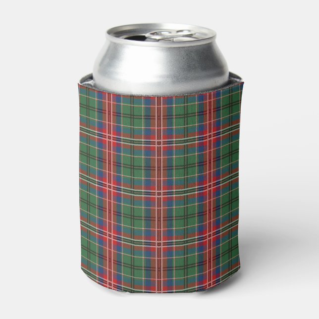 Enfriador De Latas Tartan Clan MacCulloch Red Green Plaid Pattern (Lata Anverso)