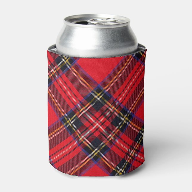 Enfriador De Latas Tartán de Stewart rojo (Lata Anverso)