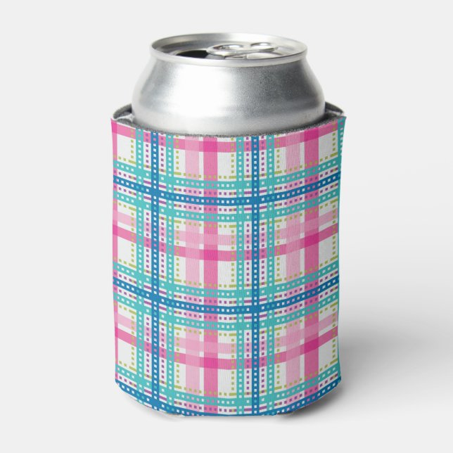 Enfriador De Latas Tartán, patrón de plaid (Lata Anverso)