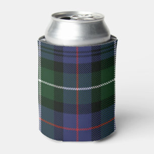 Enfriador De Latas Tartan Plaid Rústico Púrpura y Verde