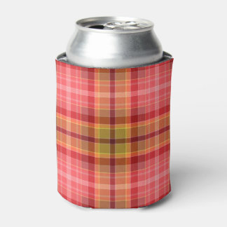 Enfriador De Latas Tartan Rosa Naranja