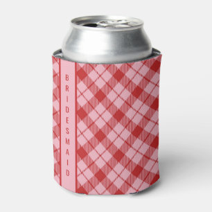 Enfriador De Latas Tartan Rosa + Rojo