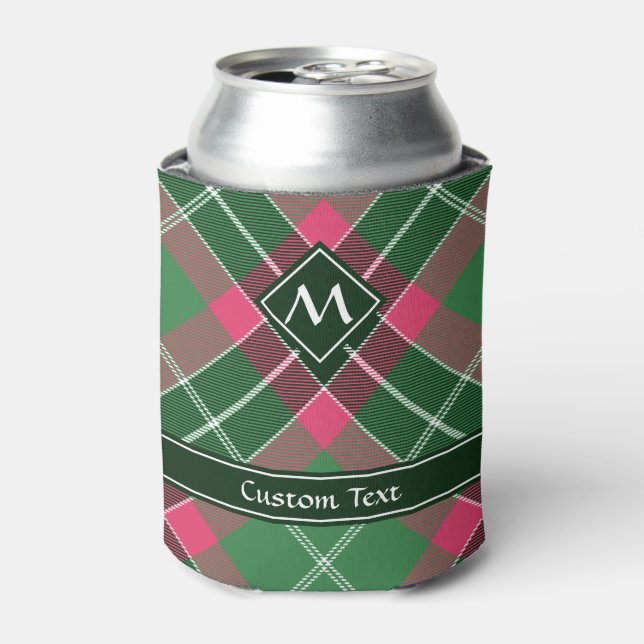 Enfriador De Latas Tartán verde y rosa (Lata Anverso)
