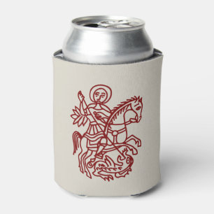 Enfriador De Latas Tatuaje de la Cruz de Jerusalén del Dragón de San