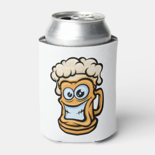 Enfriador De Latas Taza de Cerveza Feliz, Ilustración Divertida