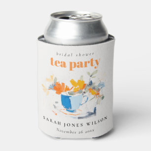 Enfriador De Latas Taza de té floral moderna para fiesta de desposori