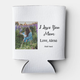 Enfriador De Latas Te amo el día de mamá elegante agregar texto de fo