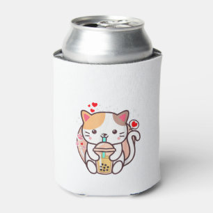 Enfriador De Latas Té de burbuja de té Boba Kawaii Anime japonés Neko