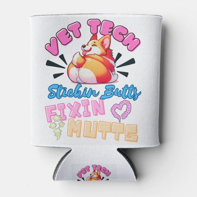 Enfriador De Latas técnico veterinario, técnico veterinario, divertid (Anverso)