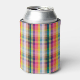 Enfriador De Latas Tela escocesa escocesa abstracta