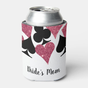 Enfriador De Latas Tema de Las Vegas con Brillo Rosa para la Madre de