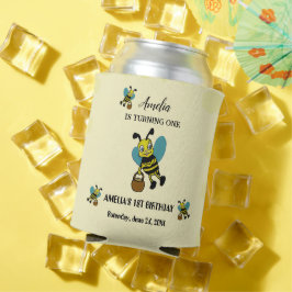 Enfriador De Latas Tema personalizado de la abeja Primer fiesta de cu