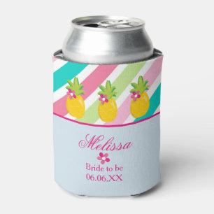Enfriador De Latas Temática de piña de ducha de novia de verano