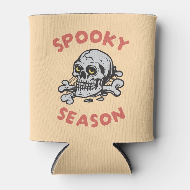 Enfriador De Latas Temblorosa temporada Scary Skull Halloween (Anverso)