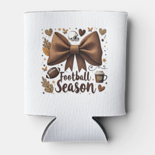 Enfriador De Latas Temporada de fútbol de Game Day Bow Coquette