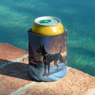 Enfriador De Latas Temporada Navideña del Doberman