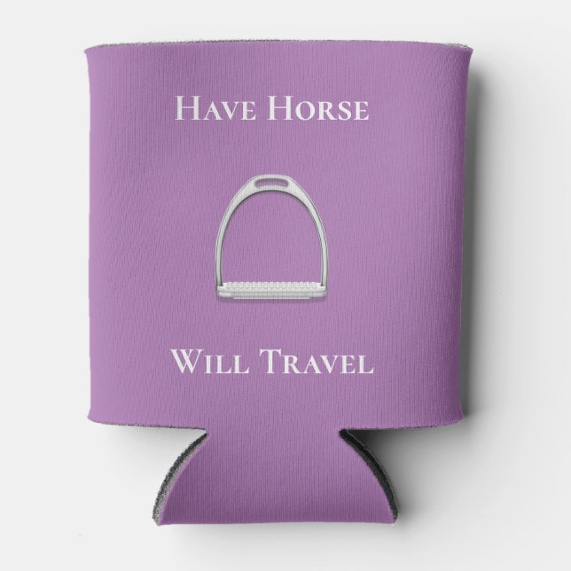 Enfriador De Latas "Ten Horse Will Travel" Morada Ecuestre (Anverso)