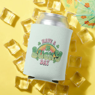 Enfriador De Latas Tener un día de suerte en la tipografía retro