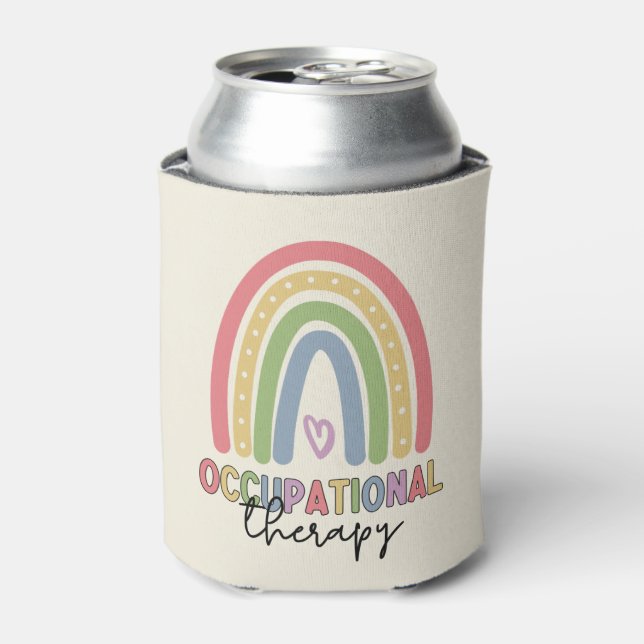 Enfriador De Latas Terapia ocupacional al arcoiris terapista (Lata Anverso)