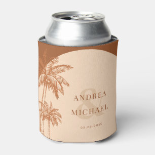 Enfriador De Latas Terracotta Palm Tree Ampersand Beach Wedding Favor