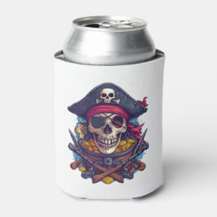 Enfriador De Latas Tesoro pirata de cráneo