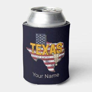 Enfriador De Latas Texas State Estados Unidos Retro Map Vintage USA