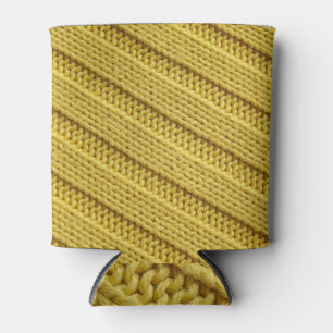 Enfriador De Latas Textil de punto de color, textura amarilla.