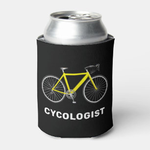 Enfriador De Latas Texto de cicólogo y bicicleta amarilla