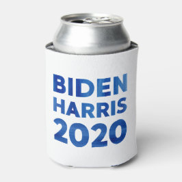 Enfriador De Latas Texto de la acuarela azul Biden Harris 2020