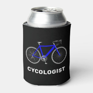 Enfriador De Latas Texto del cicólogo y bicicleta azul