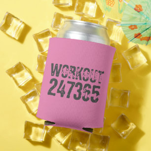 Enfriador De Latas Texto desgastado y raspado Workout 247365 rosa